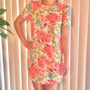 Neon Pink Floral Tunic Dress